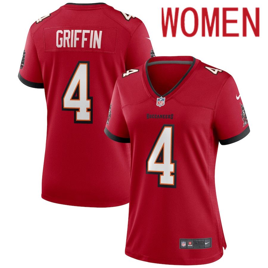 Women Tampa Bay Buccaneers #4 Ryan Griffin Nike Red Game NFL Jersey->women nfl jersey->Women Jersey